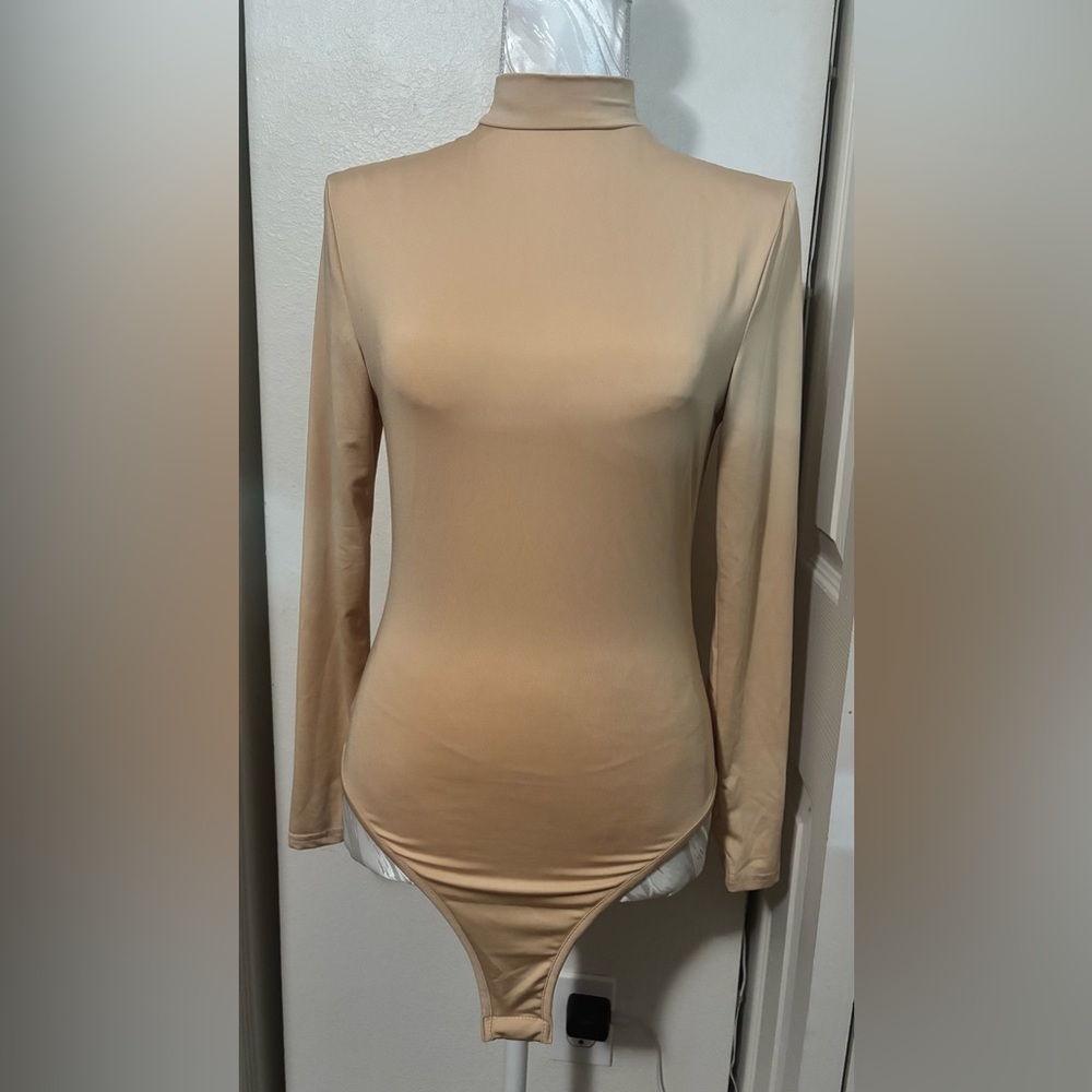 Elegant Tan Long Sleeve Bodysuit